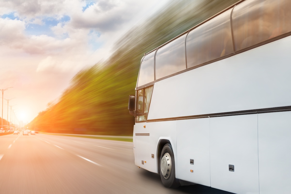 A coach on the road
